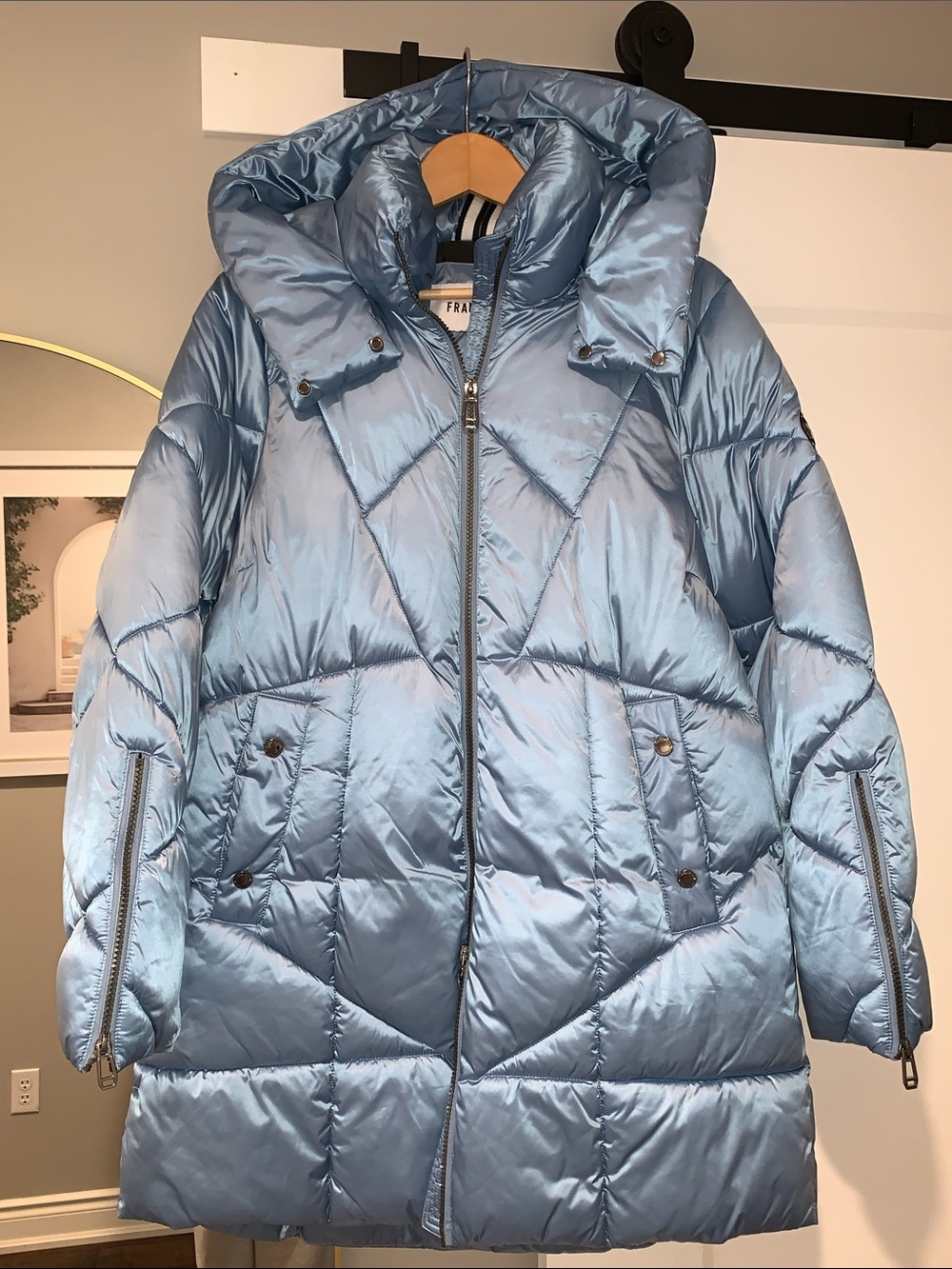 Frandsen Light Blue Quilted Puffer Jacket